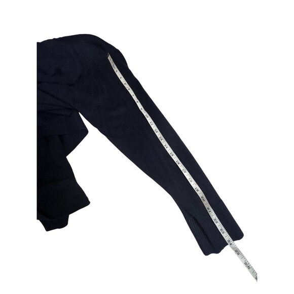Lauren Ralph Lauren Draped Cardigan Sweater Navy 2X Silk & Cashmere Open Front - Picture 6 of 8
